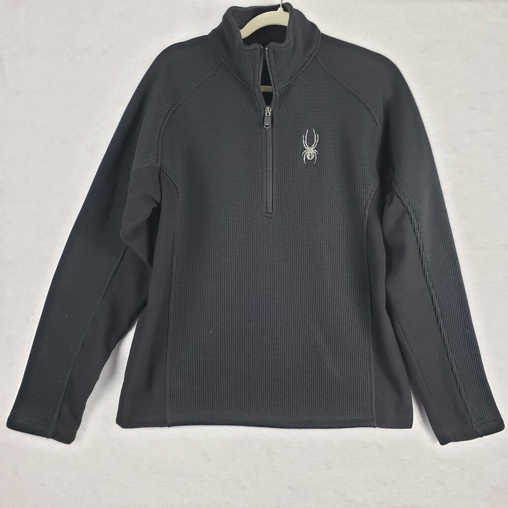 Spyder Mens M Outbound 1/2 Zip Pullover Sweater Black Mid Weight Sporty Gorpcore